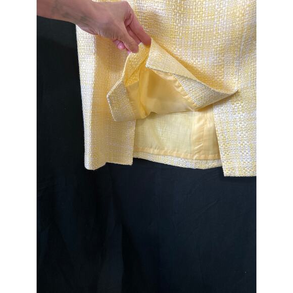 Pastel Yellow Skirt Suit 12 Tweed Plaid Spring Corpcore Soft Girl Coquette - Picture 8 of 16